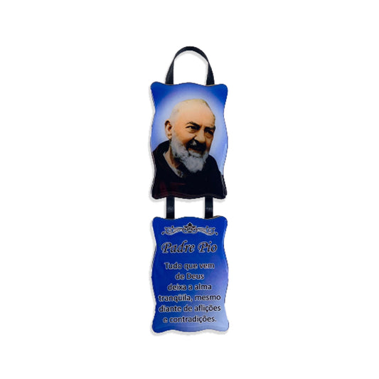 ADORNO DUPLO QUADRADO FITA SANTO PADRE PIO (1 UNIDADE)