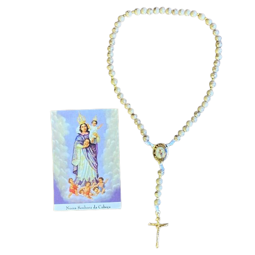 TERÇO PÉROLA MARROM NOSSA SENHORA DA CABEÇA 6MM (1 UNIDADE)