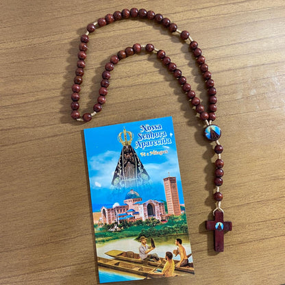 TERÇO DE MADEIRA NOSSA SENHORA APARECIDA 8MM MOD3 (3 UNIDADES)