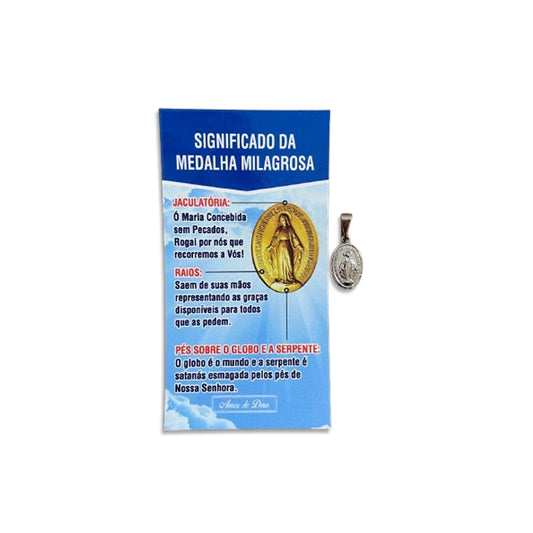 MEDALHA MILAGROSA PRATEADA NOSSA SENHORA DAS GRAÇAS MOD2 (1 UNIDADE)