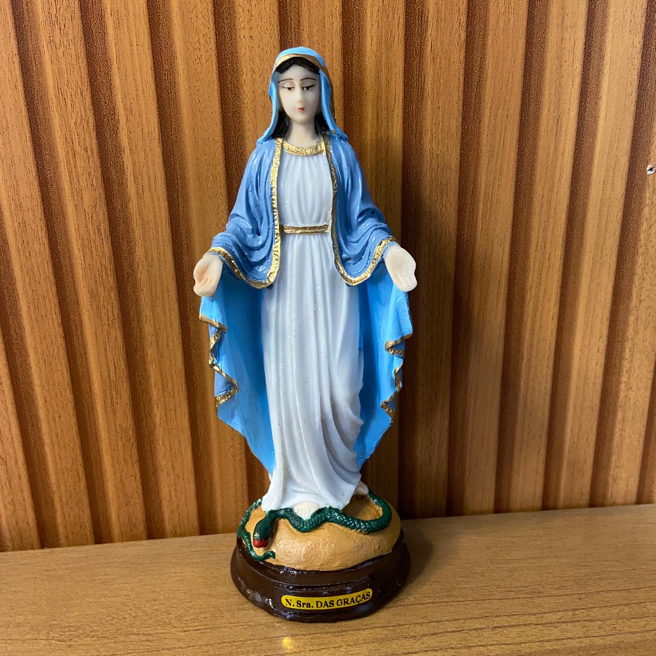 IMAGEM DE RESINA NACIONAL NOSSA SENHORA DAS GRAÇAS 20CM (1 UNIDADE)