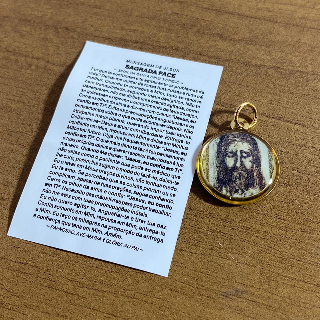 MEDALHA DUPLA FACE SAGRADA FACE  (12 UNIDADES)