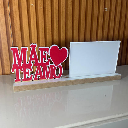 PORTA RETRATO MÃE TE AMO VERMELHO (1 UNIDADE)
