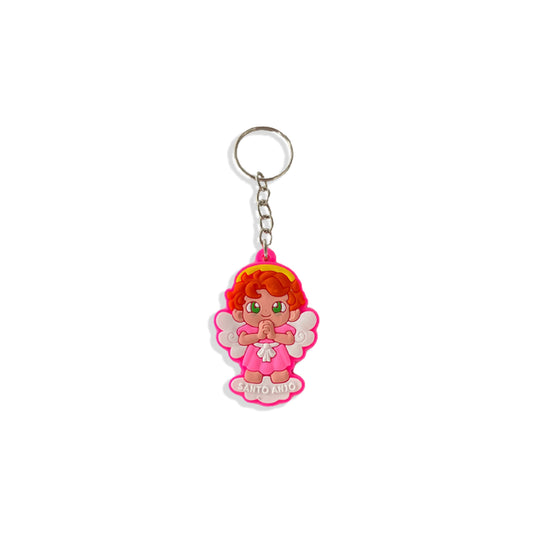 CHAVEIRO EMBORRACHADO SANTO ANJO ROSA MOD2 (12 UNIDADES)