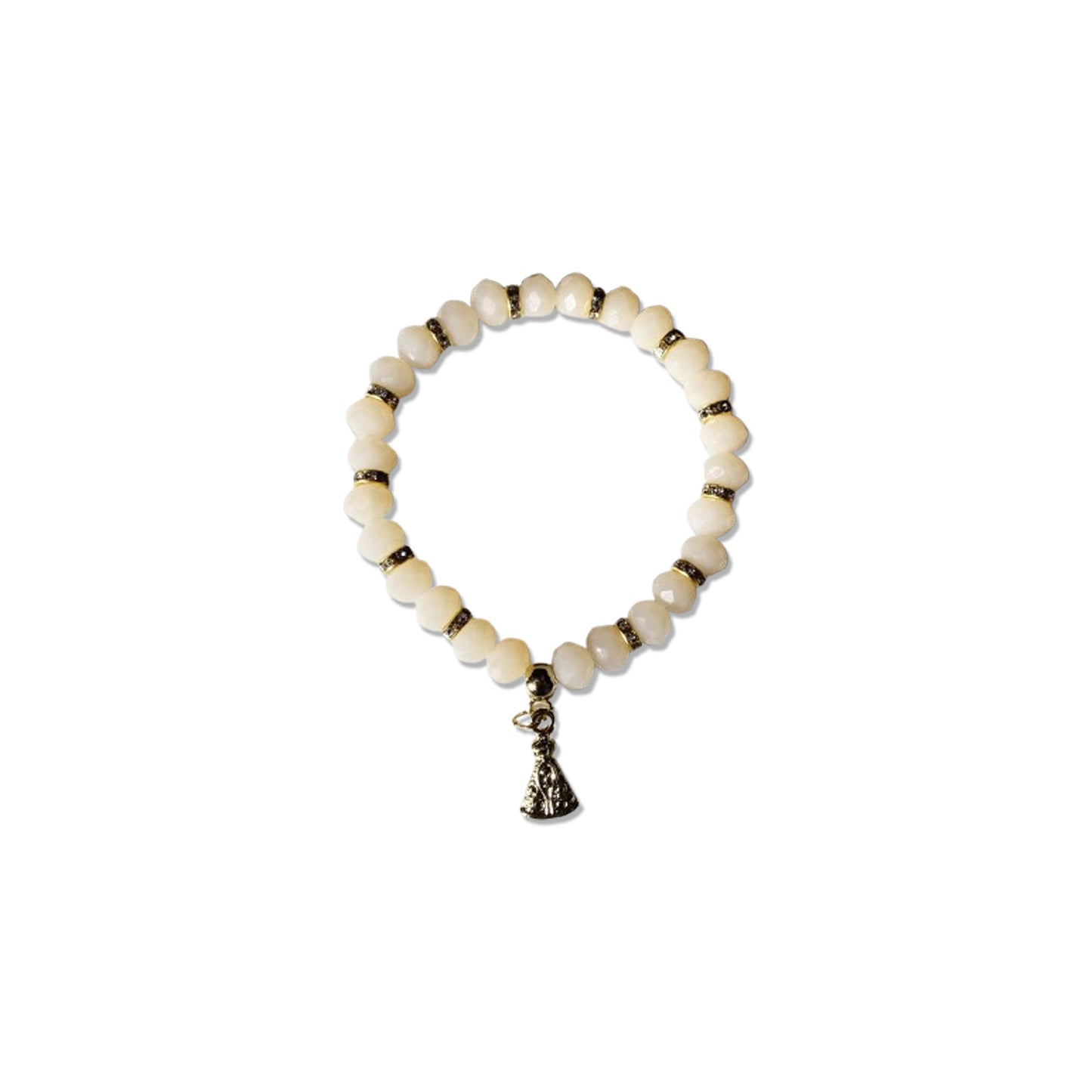 PULSEIRA CRISTAL CREME NOSSA SENHORA APARECIDA  (06 UNIDADES)