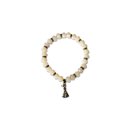 PULSEIRA CRISTAL CREME NOSSA SENHORA APARECIDA  (06 UNIDADES)