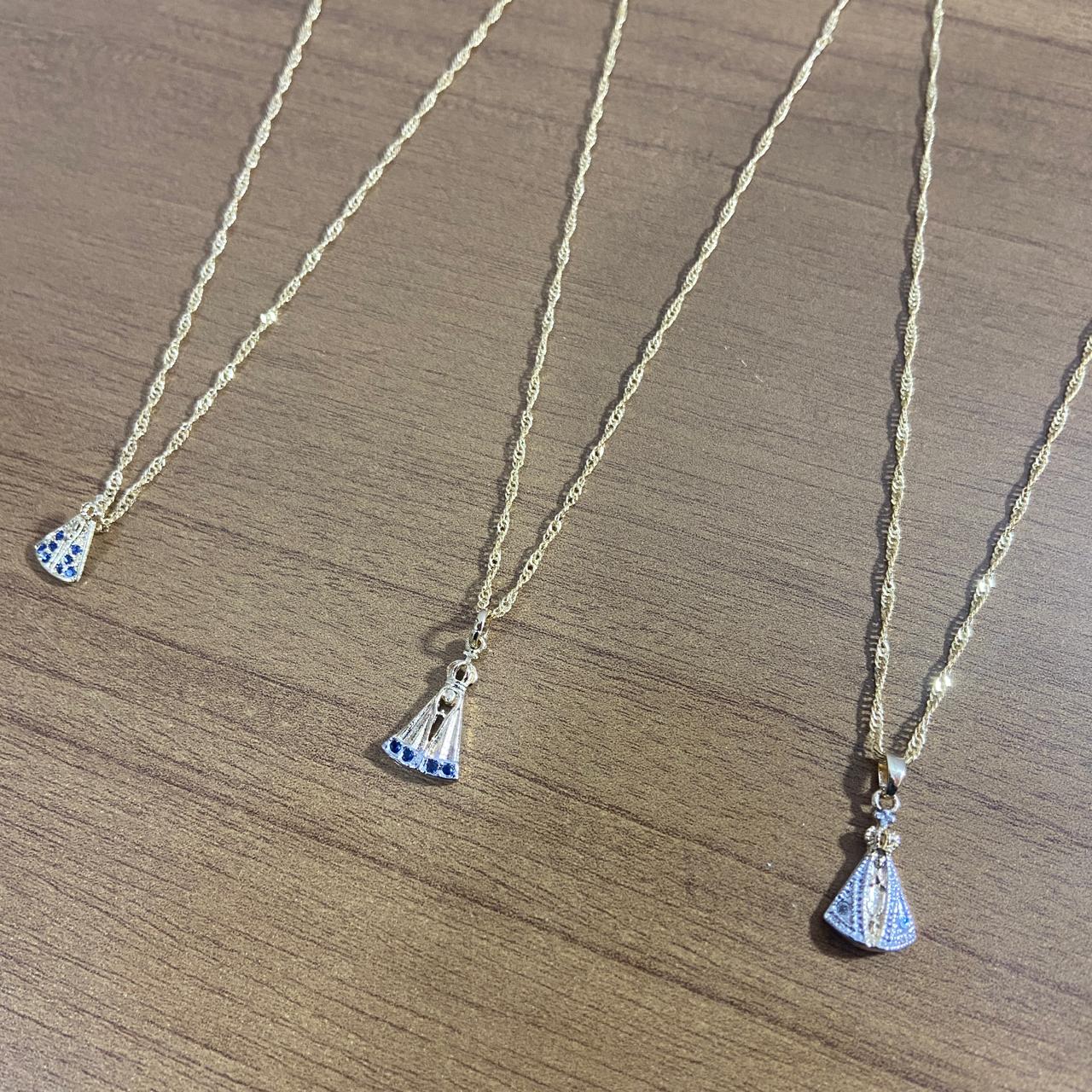 CORRENTE DOURADA NOSSA SENHORA APARECIDA MODELOS SORTIDOS MOD1 (3 UNIDADES)