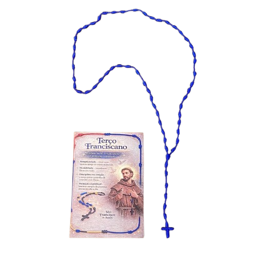 TERÇO FRANCISCANO AZUL  (1 UNIDADES)