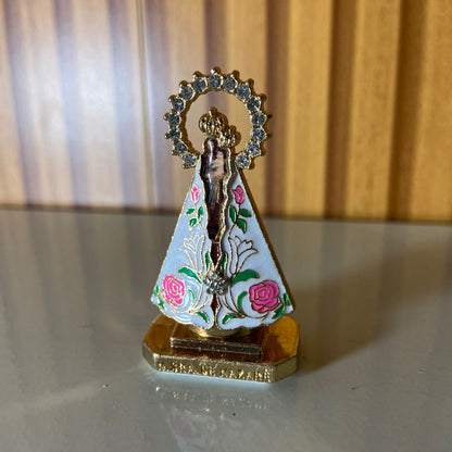 IMAGEM DE NOSSA SENHORA DE NAZARÉ PARA CARRO COM STRASS  (12 UNIDADES)