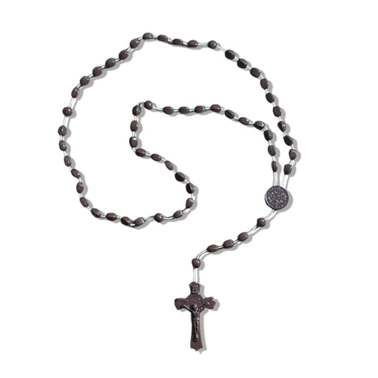 TERÇO ACRÍLICO G MARROM FOSCO 6MM (12 UNIDADES)