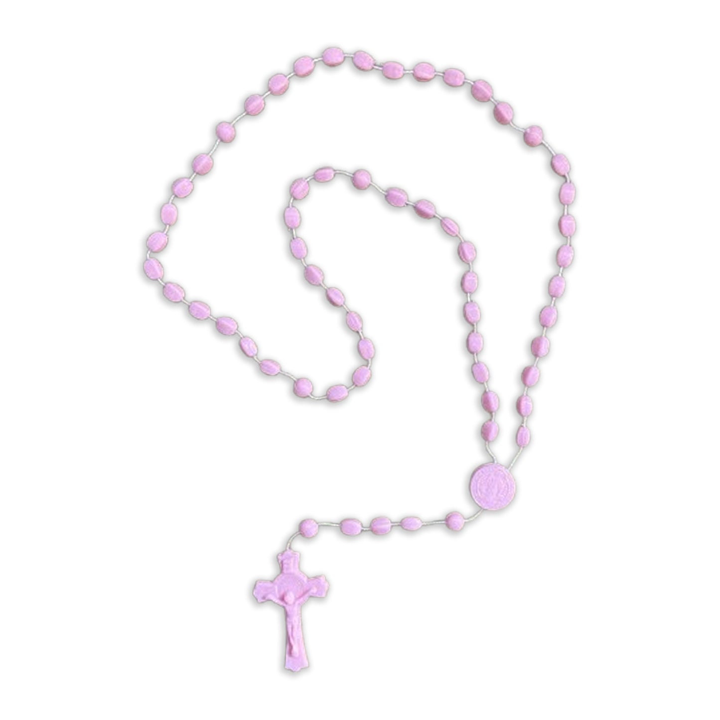 TERÇO ACRÍLICO G ROSA FOSCO 6MM (12 UNIDADES)