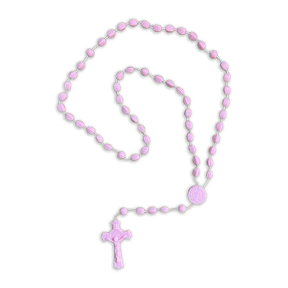 TERÇO ACRÍLICO G ROSA FOSCO 6MM (12 UNIDADES)