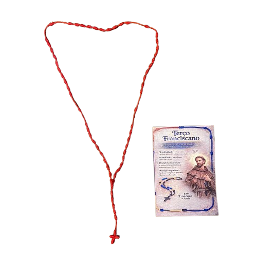 TERÇO FRANCISCANO VERMELHO  (1 UNIDADES)