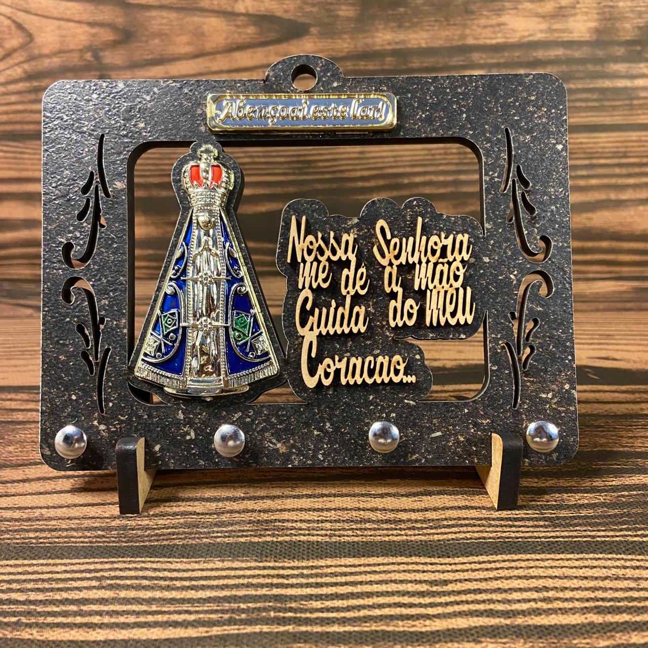 PORTA CHAVE VAZADO NOSSA SENHORA APARECIDA EM RELEVO 14CM (1 UNIDADE)