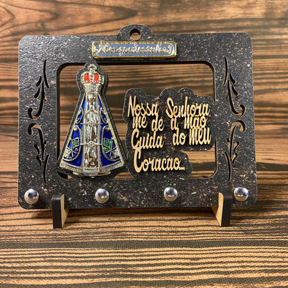 PORTA CHAVE VAZADO NOSSA SENHORA APARECIDA EM RELEVO 14CM (1 UNIDADE)