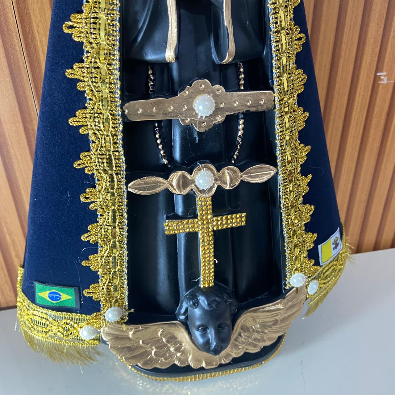 IMAGEM DE GESSO NOSSA SENHORA APARECIDA COM MANTO MOD2 51CM (1 UNIDADE)