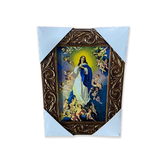 QUADRO COM MOLDURA RESINADO NOSSA SENHORA DA IMACULADA CONCEIÇÃO 20,5X15,5 (1 UNIDADE)