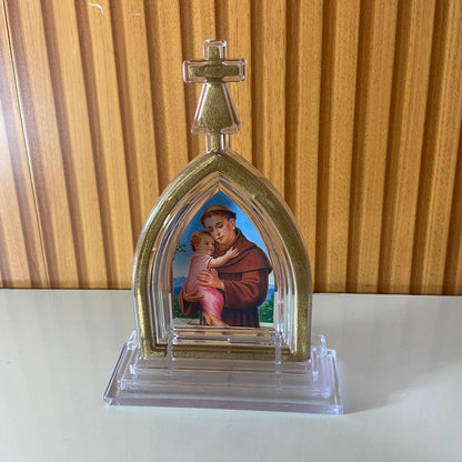 CAPELA ACRÍLICA G SANTO ANTÔNIO TRANSPARENTE 18X12CM (1 UNIDADE)