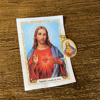MEDALHA ALUMINIO SAGRADO CORAÇÃO DE JESUS (36 UNIDADES)