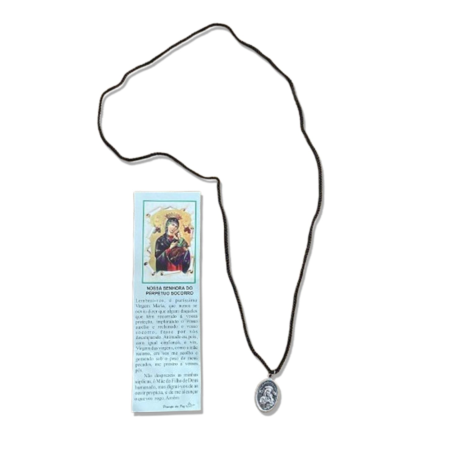 CORDÃO COM MEDALHA PRATA VELHA NOSSA SENHORA DO PERPÉTUO SOCORRO (1 UNIDADES)