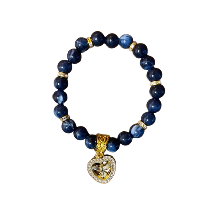 PULSEIRA PÉROLA AZUL COM PINGENTE DIVINO ESPÍRITO SANTO COM STRASS 08MM  (03 UNIDADES)