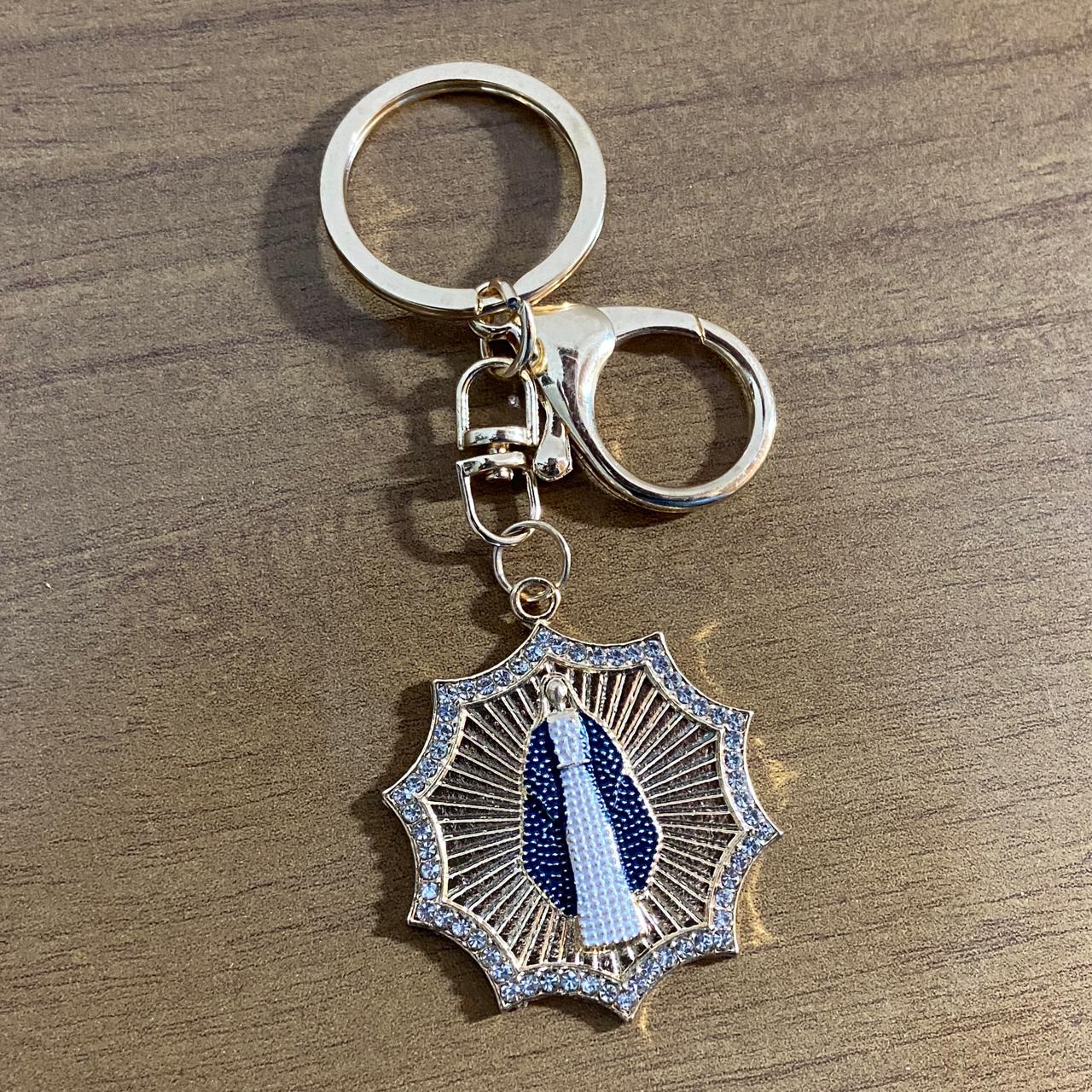 CHAVEIRO LUXO NOSSA SENHORA DAS GRAÇAS COM MOSQUETE MOD3 (6 UNIDADES)