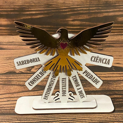 ENFEITE DE MESA MDF DIVINO ESPÍRITO SANTO 7 DONS 15CM  (1 UNIDADE)