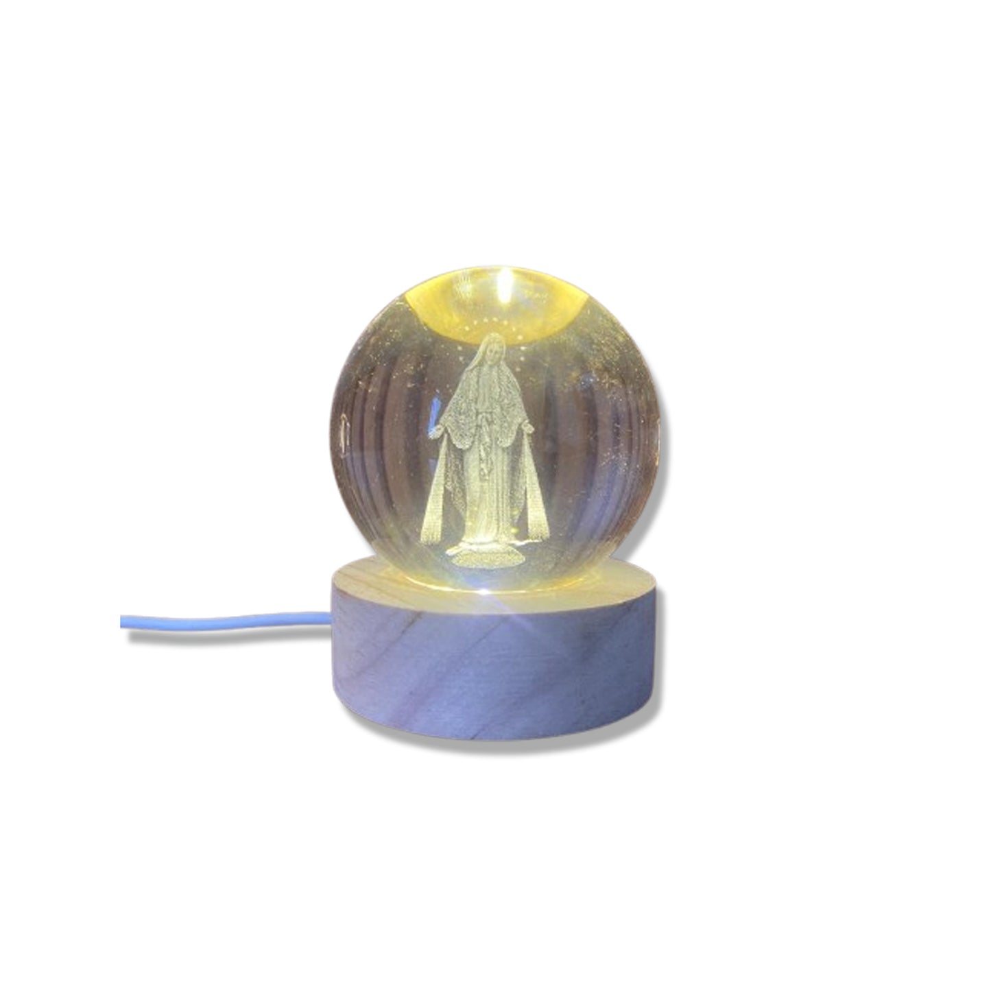 LUMINÁRIA LED BOLA DE VIDRO NOSSA SENHORA DAS GRAÇAS (1 UNIDADE)