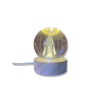 LUMINÁRIA LED BOLA DE VIDRO NOSSA SENHORA DAS GRAÇAS (1 UNIDADE)