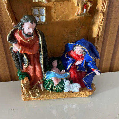 IMAGEM DE RESINA NACIONAL PRESÉPIO ÚNICO CABANA 19CM (1 UNIDADE)