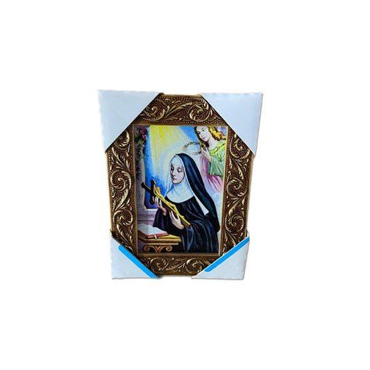 QUADRO COM MOLDURA RESINADO SANTA RITA DE CÁSSIA 20,5X15,5 (1 UNIDADE)