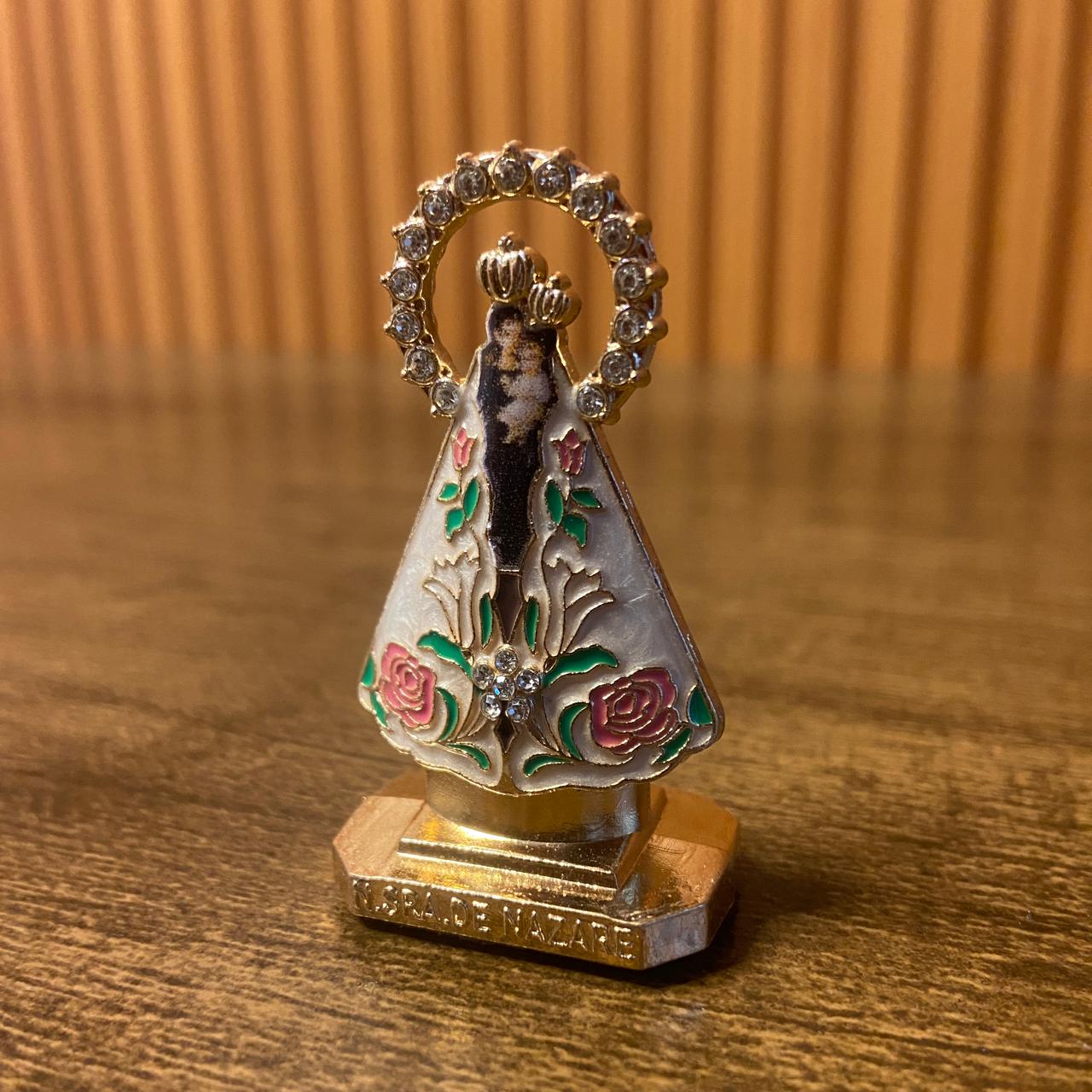 IMAGEM DE NOSSA SENHORA DE NAZARÉ PARA CARRO COM STRASS  (12 UNIDADES)
