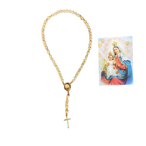 TERÇO PÉROLA MARROM NOSSA SENHORA DO CARMO 6MM (1 UNIDADE)
