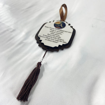 PÊNDULO MDF RESINADO SANTA TERESA D'AVILA (1 UNIDADE)