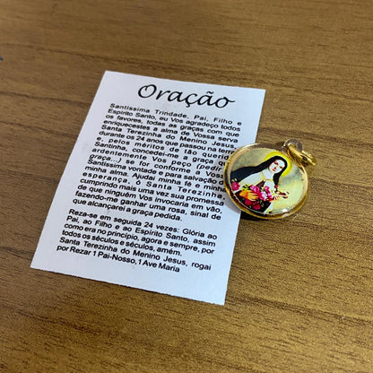MEDALHA DUPLA FACE SANTA TERESINHA (12 UNIDADES)