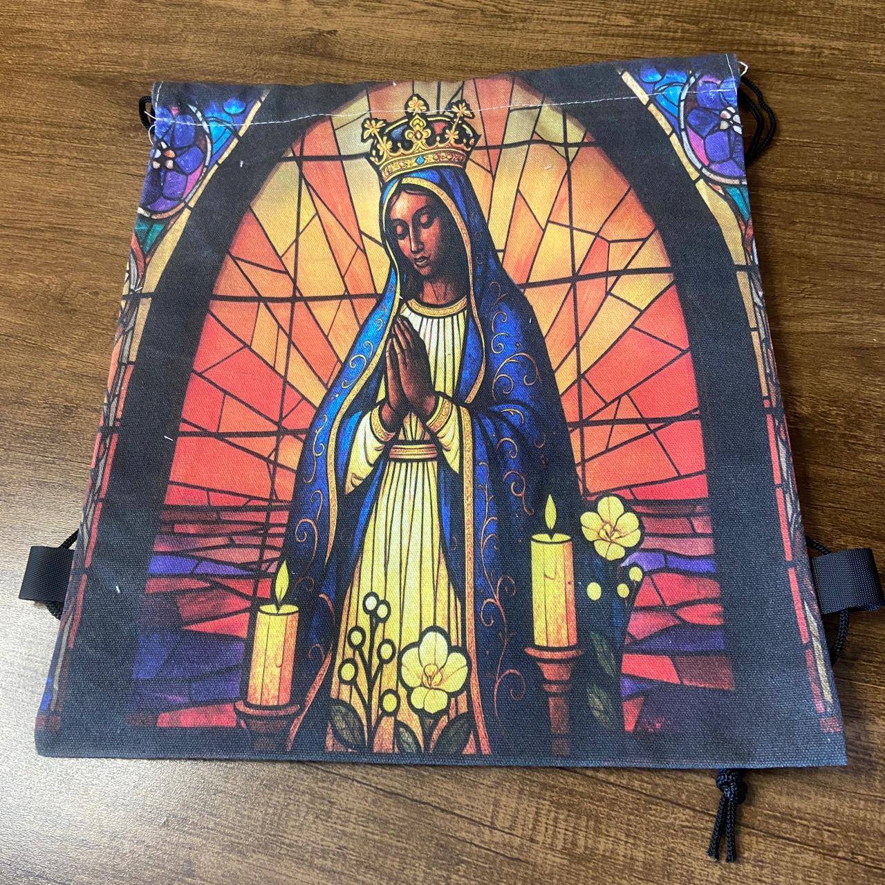 MOCHILA SACO NOSSA SENHORA APARECIDA 39,5x35,5CM  - MOD4 (1 UNIDADE)