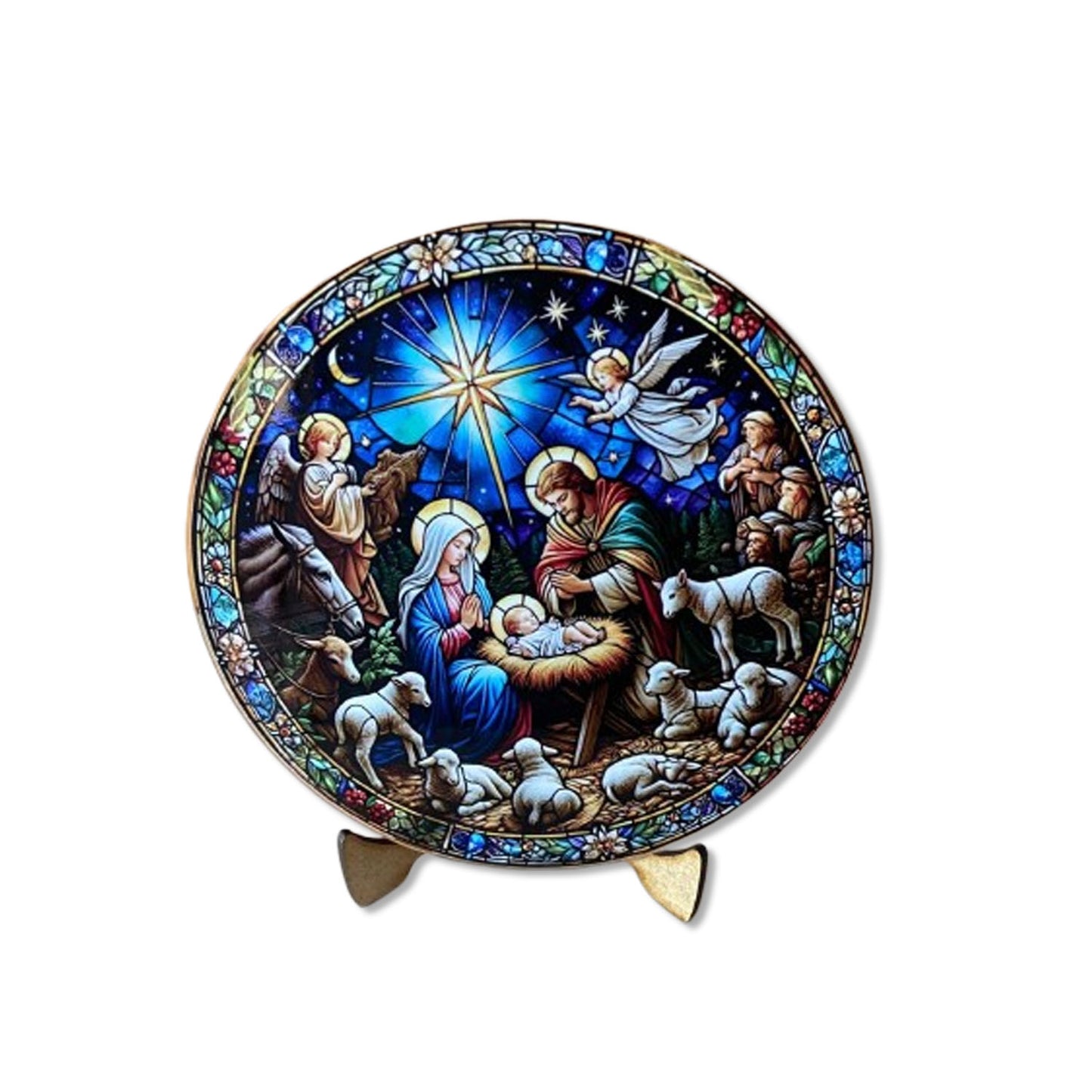 ADORNO DE MESA ACRÍLICO RESINADO PRESÉPIO MOD3 15CM (1 UNIDADE)