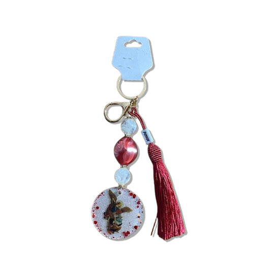 CHAVEIRO DE PEDRARIAS SÃO MIGUEL ARCANJO EM RESINA (1 UNIDADE)