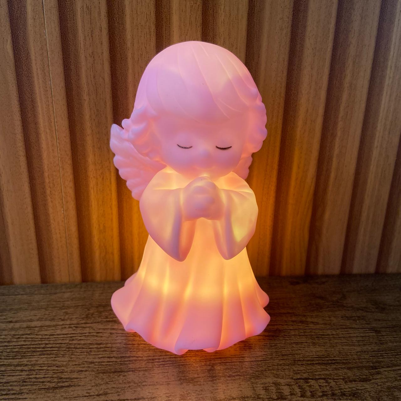 LUMINÁRIA LED ANJINHO ROSA 14CM (1 UNIDADE)