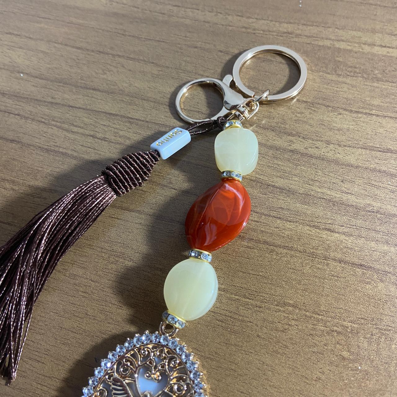 CHAVEIRO DE PEDRARIAS DIVINO ESPÍRITO SANTO COM STRASS (1 UNIDADE)