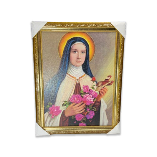 QUADRO COM MOLDURA RESINADO SANTA TERESINHA 45CMX35CM (1 UNIDADE)