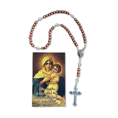TERÇO ACRÍLICO VINHO COM FECHO MÃE RAINHA 08MM (1 UNIDADE)