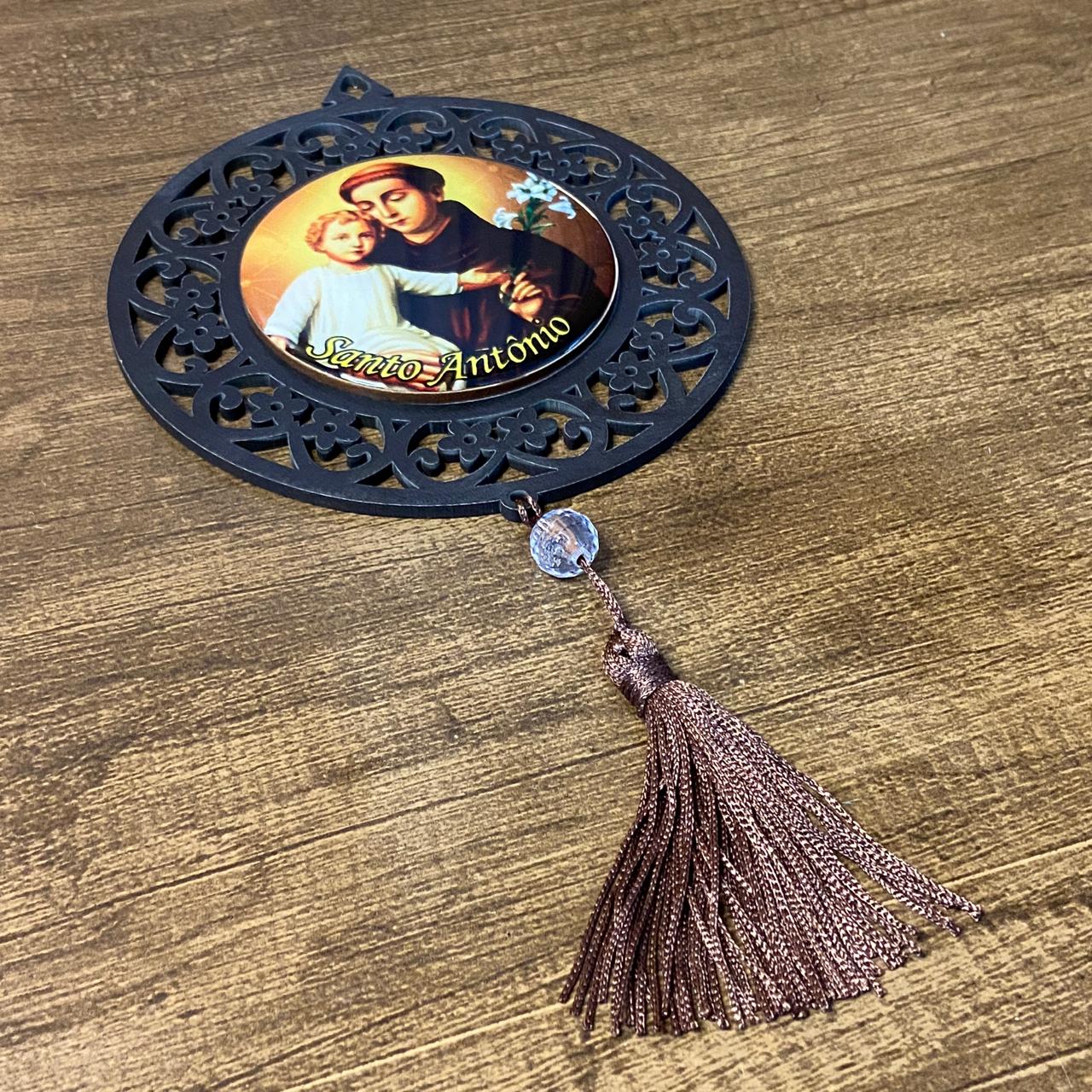 MANDALA MDF TABACO RESINADA SANTO ANTÔNIO  (1 UNIDADE)