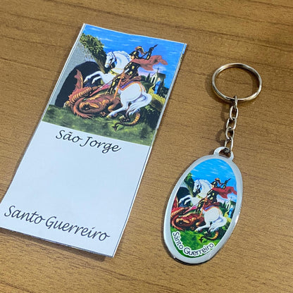 CHAVEIRO METAL OVAL RESINADO SÃO JORGE  (6 UNIDADES)
