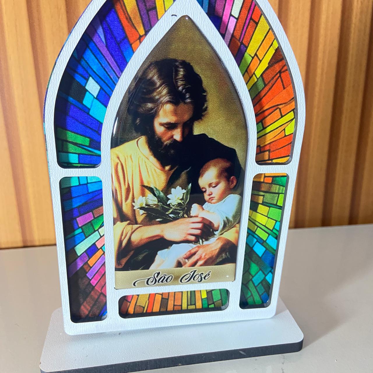 CAPELA MDF VITRAL SÃO JOSÉ 18CM (1 UNIDADE)