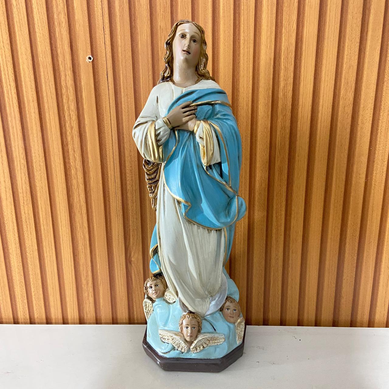 IMAGEM DE GESSO NOSSA SENHORA DA IMACULADA CONCEIÇÃO 40CM (1 UNIDADE)