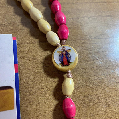 TERÇO DE MADEIRA SANTAS CHAGAS 8MM MOD3 (3 UNIDADES)