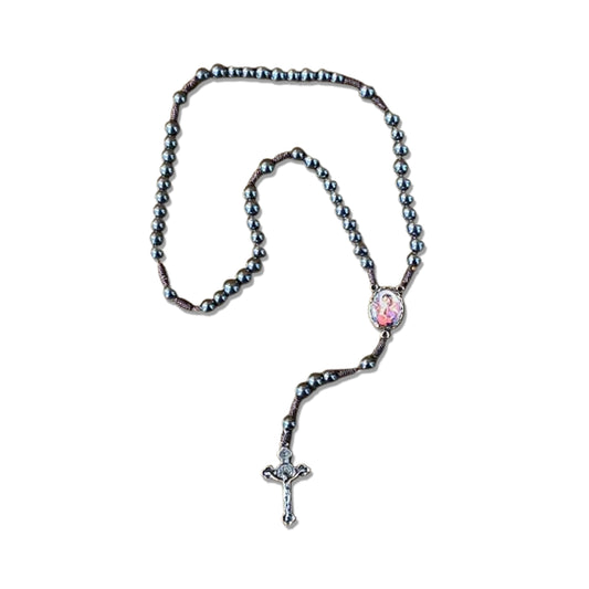 TERÇO DE HEMATITA SÃO JOSÉ 6MM (3 UNIDADES)