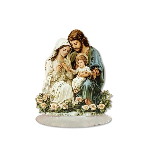 ADORNO DE MESA ACRÍLICO RESINADO SAGRADA FAMÍLIA MOD1 15,5CM (1 UNIDADE)
