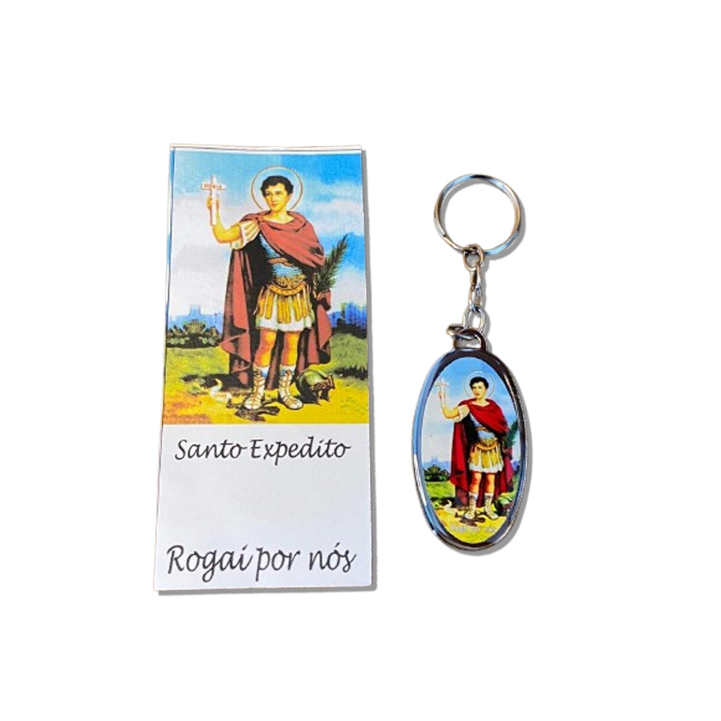 CHAVEIRO METAL OVAL RESINADO SANTO EXPEDITO (6 UNIDADES)